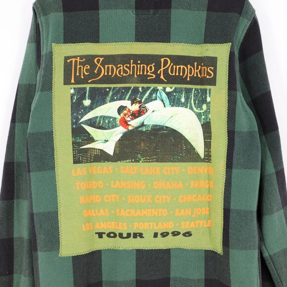 Upcycled Reworked The Smashing Pumpkins 1996 Tour Flannel Custom Retro Jacket - Picture 4 of 8